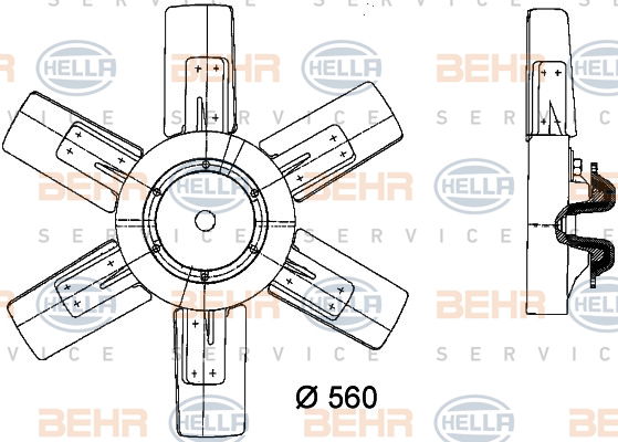 Ventilateur, refroidissement du moteur BEHR HELLA SERVICE *** PREMIUM LINE ***