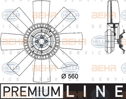 Ventilateur, refroidissement du moteur BEHR HELLA SERVICE *** PREMIUM LINE ***