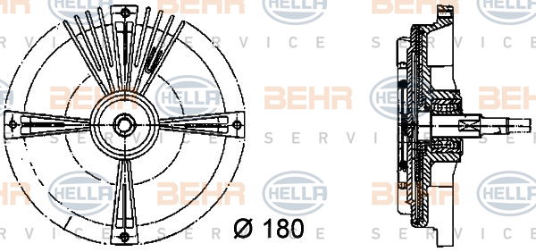 Embrayage, ventilateur de radiateur BEHR HELLA SERVICE *** PREMIUM LINE ***