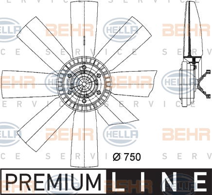 Ventilateur, refroidissement du moteur BEHR HELLA SERVICE *** PREMIUM LINE ***