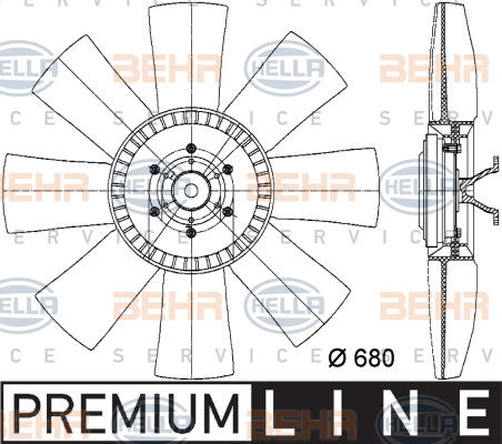 Ventilateur, refroidissement du moteur BEHR HELLA SERVICE *** PREMIUM LINE ***