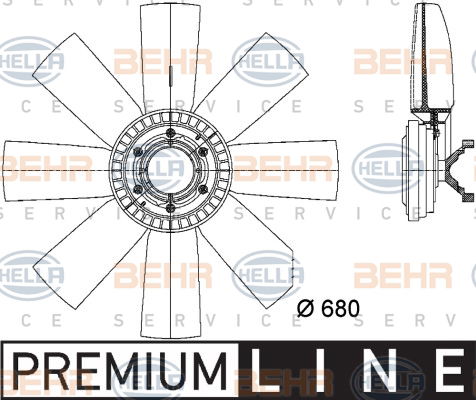 Ventilateur, refroidissement du moteur BEHR HELLA SERVICE *** PREMIUM LINE ***