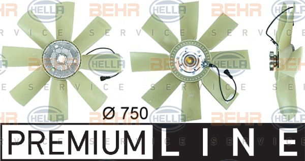 Ventilateur, refroidissement du moteur BEHR HELLA SERVICE *** PREMIUM LINE ***