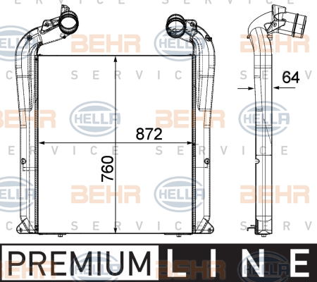 Intercooler, échangeur BEHR HELLA SERVICE *** PREMIUM LINE ***