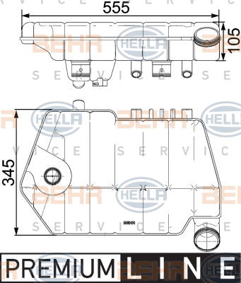 Vase d'expansion, liquide de refroidissement BEHR HELLA SERVICE *** PREMIUM LINE ***