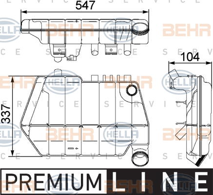 Vase d'expansion, liquide de refroidissement BEHR HELLA SERVICE *** PREMIUM LINE ***