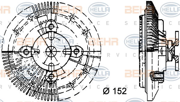 Embrayage, ventilateur de radiateur BEHR HELLA SERVICE *** PREMIUM LINE ***