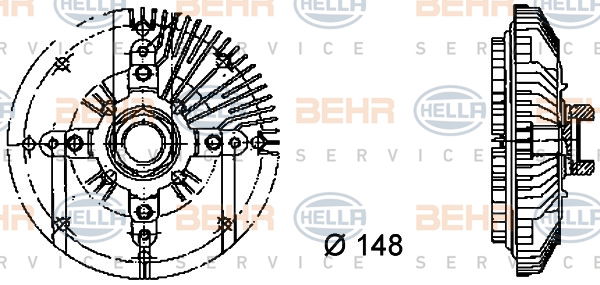 Embrayage, ventilateur de radiateur BEHR HELLA SERVICE *** PREMIUM LINE ***