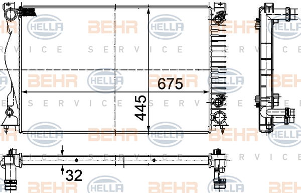 Radiateur, refroidissement du moteur BEHR HELLA SERVICE