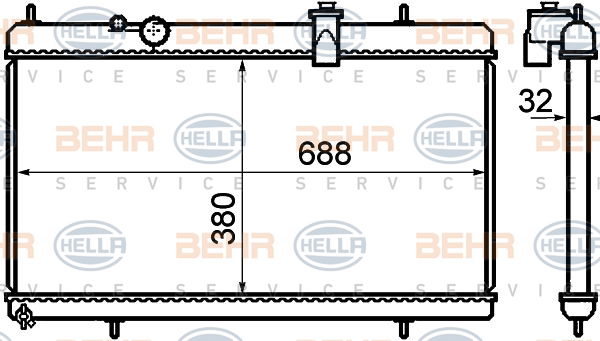 Radiateur, refroidissement du moteur BEHR HELLA SERVICE