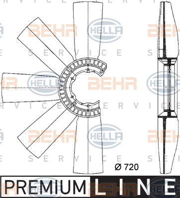 Roue du souffleur, refroidissement  du moteur BEHR HELLA SERVICE *** PREMIUM LINE ***