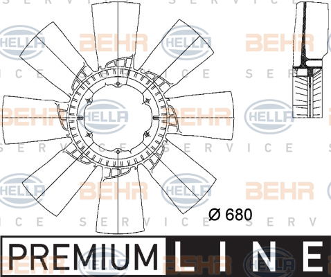 Roue du souffleur, refroidissement  du moteur BEHR HELLA SERVICE *** PREMIUM LINE ***