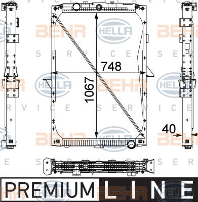 Radiateur, refroidissement du moteur BEHR HELLA SERVICE *** PREMIUM LINE ***