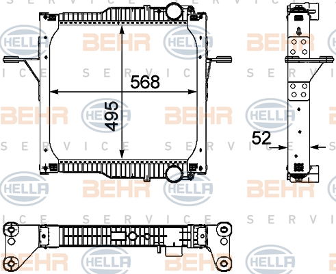 Radiateur, refroidissement du moteur BEHR HELLA SERVICE *** PREMIUM LINE ***