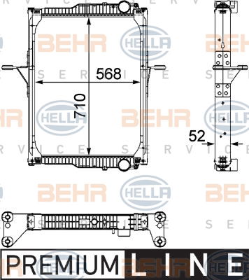 Radiateur, refroidissement du moteur BEHR HELLA SERVICE *** PREMIUM LINE ***