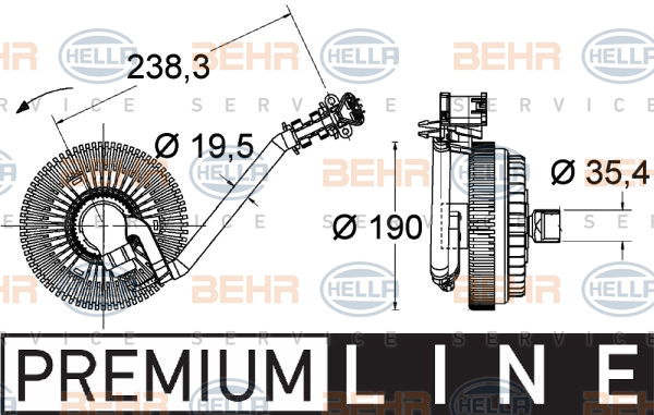 Embrayage, ventilateur de radiateur BEHR HELLA SERVICE *** PREMIUM LINE ***