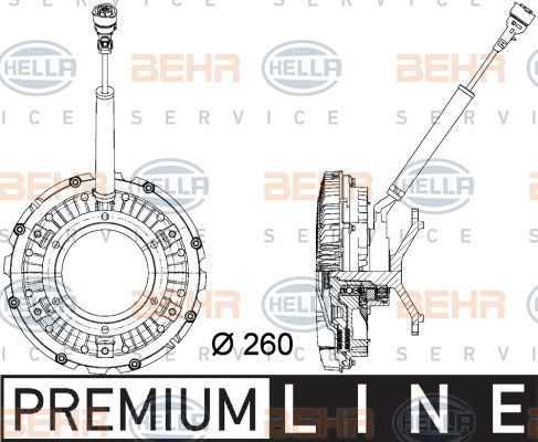 Embrayage, ventilateur de radiateur BEHR HELLA SERVICE *** PREMIUM LINE ***