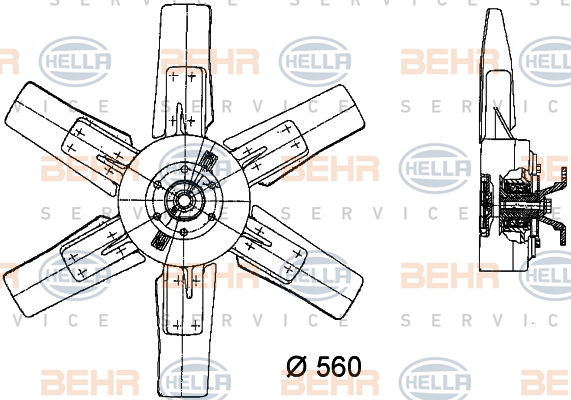 Ventilateur, refroidissement du moteur BEHR HELLA SERVICE *** PREMIUM LINE ***