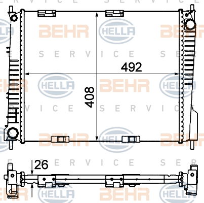 Radiateur, refroidissement du moteur BEHR HELLA SERVICE