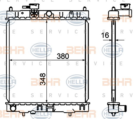 Radiateur, refroidissement du moteur BEHR HELLA SERVICE