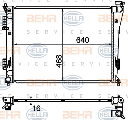 Radiateur, refroidissement du moteur BEHR HELLA SERVICE