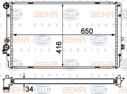 Radiateur, refroidissement du moteur BEHR HELLA SERVICE