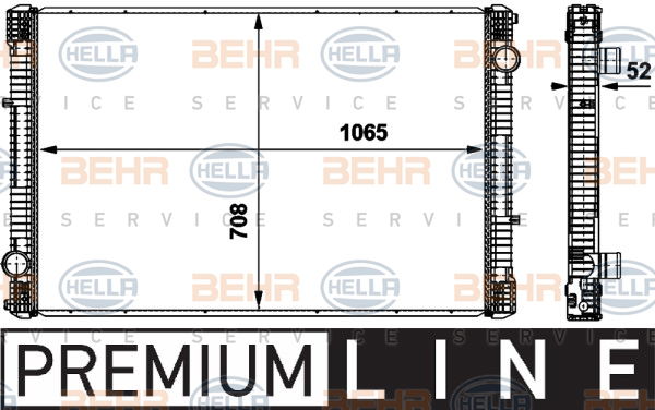 Radiateur, refroidissement du moteur BEHR HELLA SERVICE *** PREMIUM LINE ***