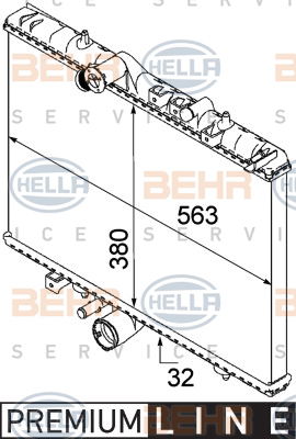 Radiateur, refroidissement du moteur BEHR HELLA SERVICE *** PREMIUM LINE ***