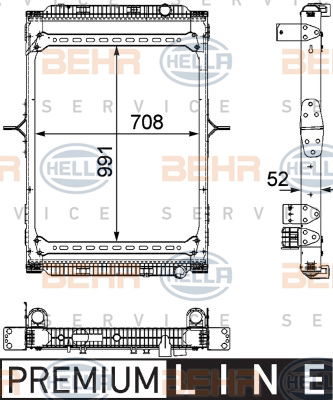 Radiateur, refroidissement du moteur BEHR HELLA SERVICE *** PREMIUM LINE ***