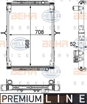 Radiateur, refroidissement du moteur BEHR HELLA SERVICE *** PREMIUM LINE ***