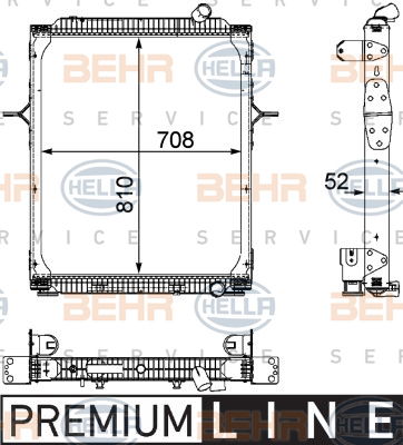 Radiateur, refroidissement du moteur BEHR HELLA SERVICE *** PREMIUM LINE ***