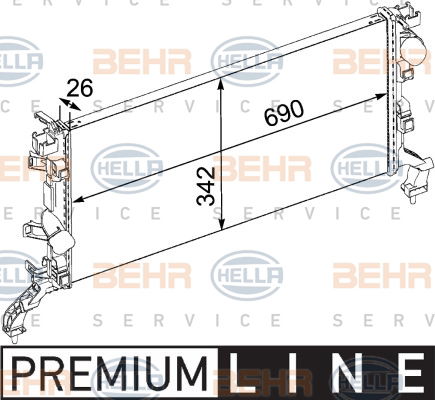 Radiateur, refroidissement du moteur BEHR HELLA SERVICE *** PREMIUM LINE ***