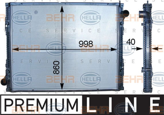 Radiateur, refroidissement du moteur BEHR HELLA SERVICE *** PREMIUM LINE ***
