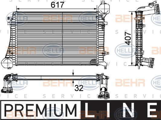 Intercooler, échangeur BEHR HELLA SERVICE *** PREMIUM LINE ***