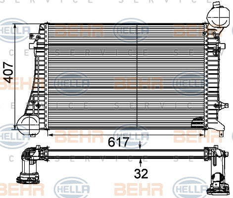 Intercooler, échangeur BEHR HELLA SERVICE *** PREMIUM LINE ***