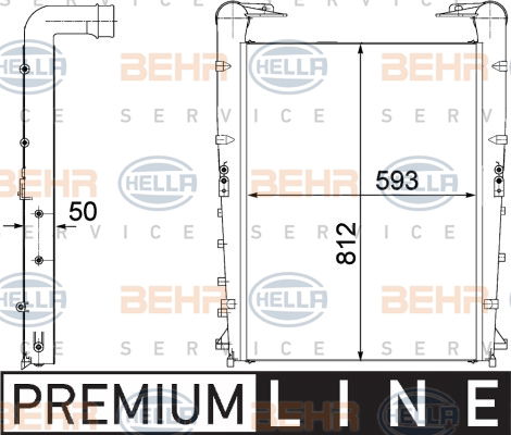 Intercooler, échangeur BEHR HELLA SERVICE *** PREMIUM LINE ***