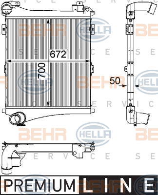 Intercooler, échangeur BEHR HELLA SERVICE *** PREMIUM LINE ***