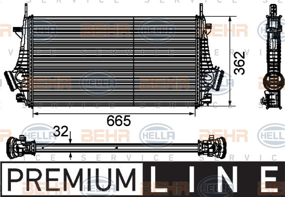 Intercooler, échangeur BEHR HELLA SERVICE *** PREMIUM LINE ***