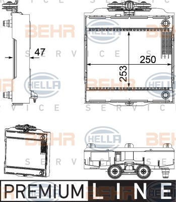 Radiateur, refroidissement du moteur BEHR HELLA SERVICE *** PREMIUM LINE ***