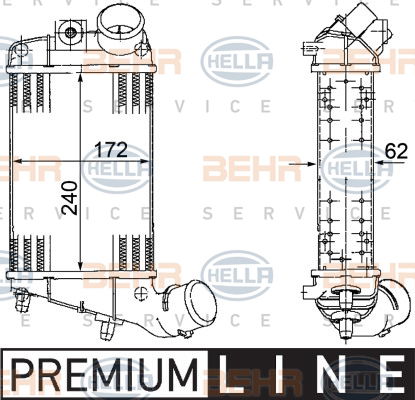 Intercooler, échangeur BEHR HELLA SERVICE *** PREMIUM LINE ***