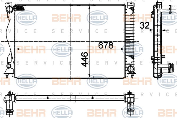 Radiateur, refroidissement du moteur BEHR HELLA SERVICE