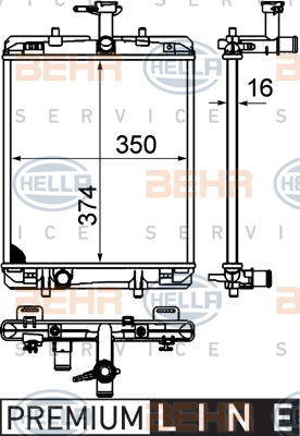 Radiateur, refroidissement du moteur BEHR HELLA SERVICE *** PREMIUM LINE ***