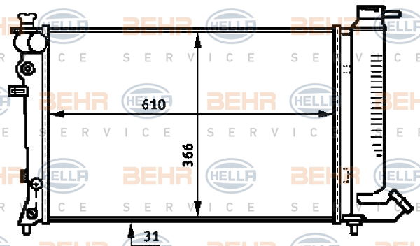 Radiateur, refroidissement du moteur BEHR HELLA SERVICE *** PREMIUM LINE ***