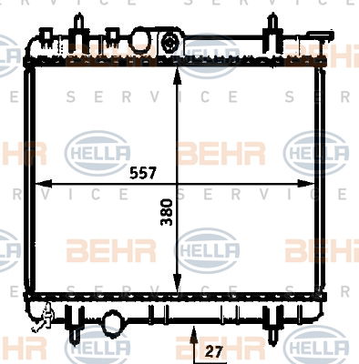 Radiateur, refroidissement du moteur BEHR HELLA SERVICE *** PREMIUM LINE ***