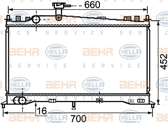 Radiateur, refroidissement du moteur BEHR HELLA SERVICE