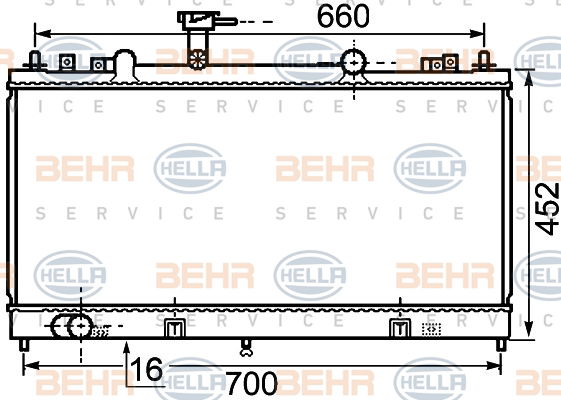 Radiateur, refroidissement du moteur BEHR HELLA SERVICE