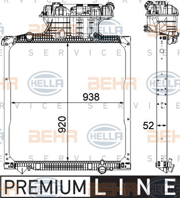 Radiateur, refroidissement du moteur BEHR HELLA SERVICE *** PREMIUM LINE ***