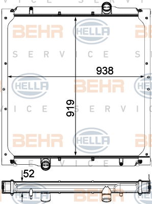 Radiateur, refroidissement du moteur BEHR HELLA SERVICE *** PREMIUM LINE ***