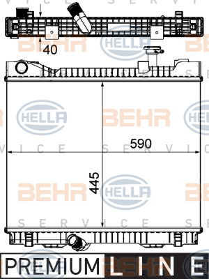 Radiateur, refroidissement du moteur BEHR HELLA SERVICE *** PREMIUM LINE ***