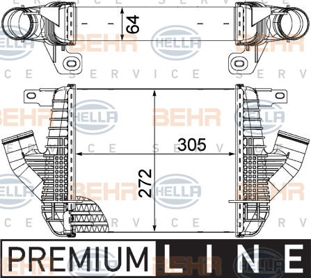 Intercooler, échangeur BEHR HELLA SERVICE *** PREMIUM LINE ***